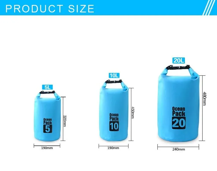 5L/ 10L /20L Outdoor Waterproof Dry Storage Bag