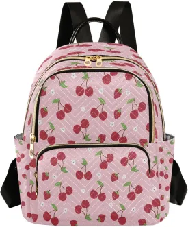 ALAZA Cherry Berries Flowers Women Backpack Purse Ladies Fashion Shoulder Bag Daypack Travel Bag 10L