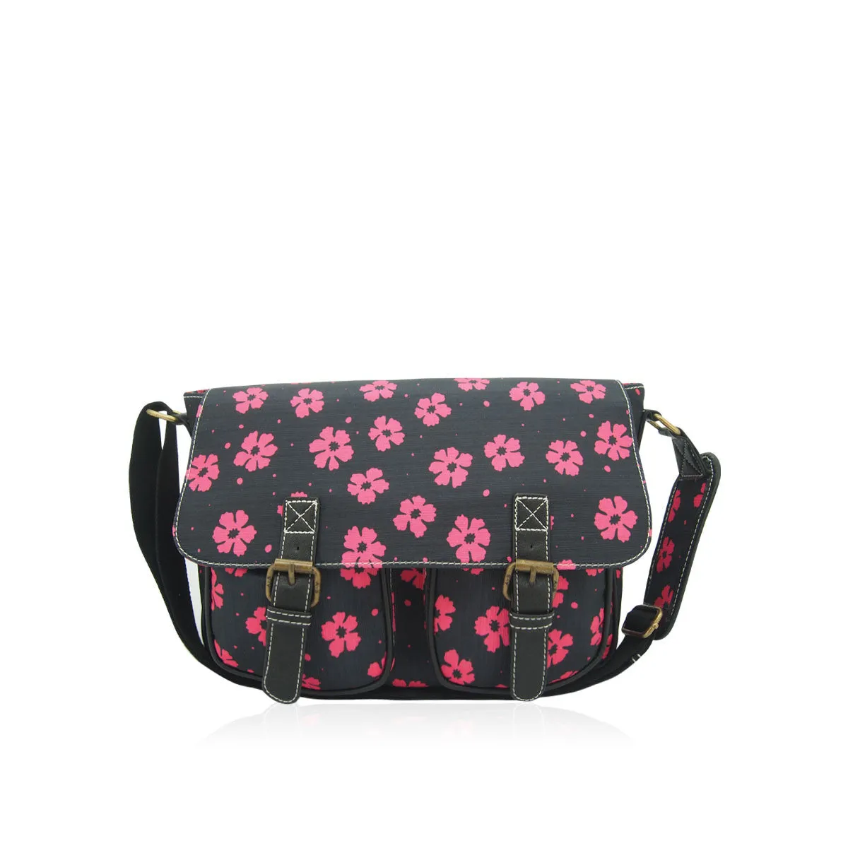 Anna Smith Delilah Pink Flower Satchel Bag