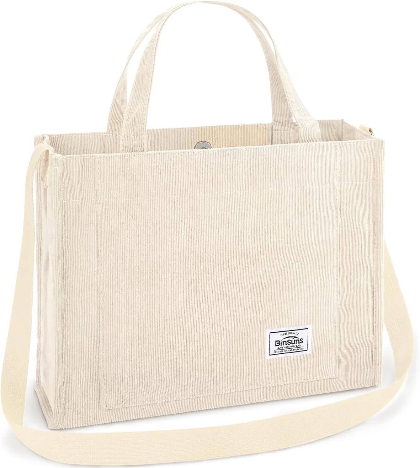 BINSUNS Corduroy Tote Bag for Women Small Satchel Bag Mini Tote Bag Aesthetic Crossbody Handbag - School Work Travel Shopping