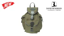 Bisley Cotton and Leather Rucksack Green Canvas by David Nickerson