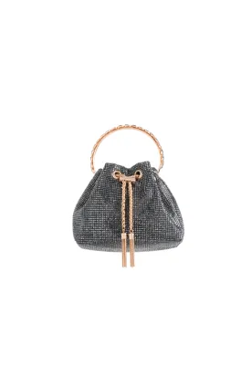 Black Crystal Pouch Evening Bag