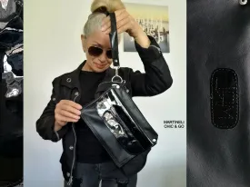 Black Leather Clutch Bag Black Evening Wrist Bag