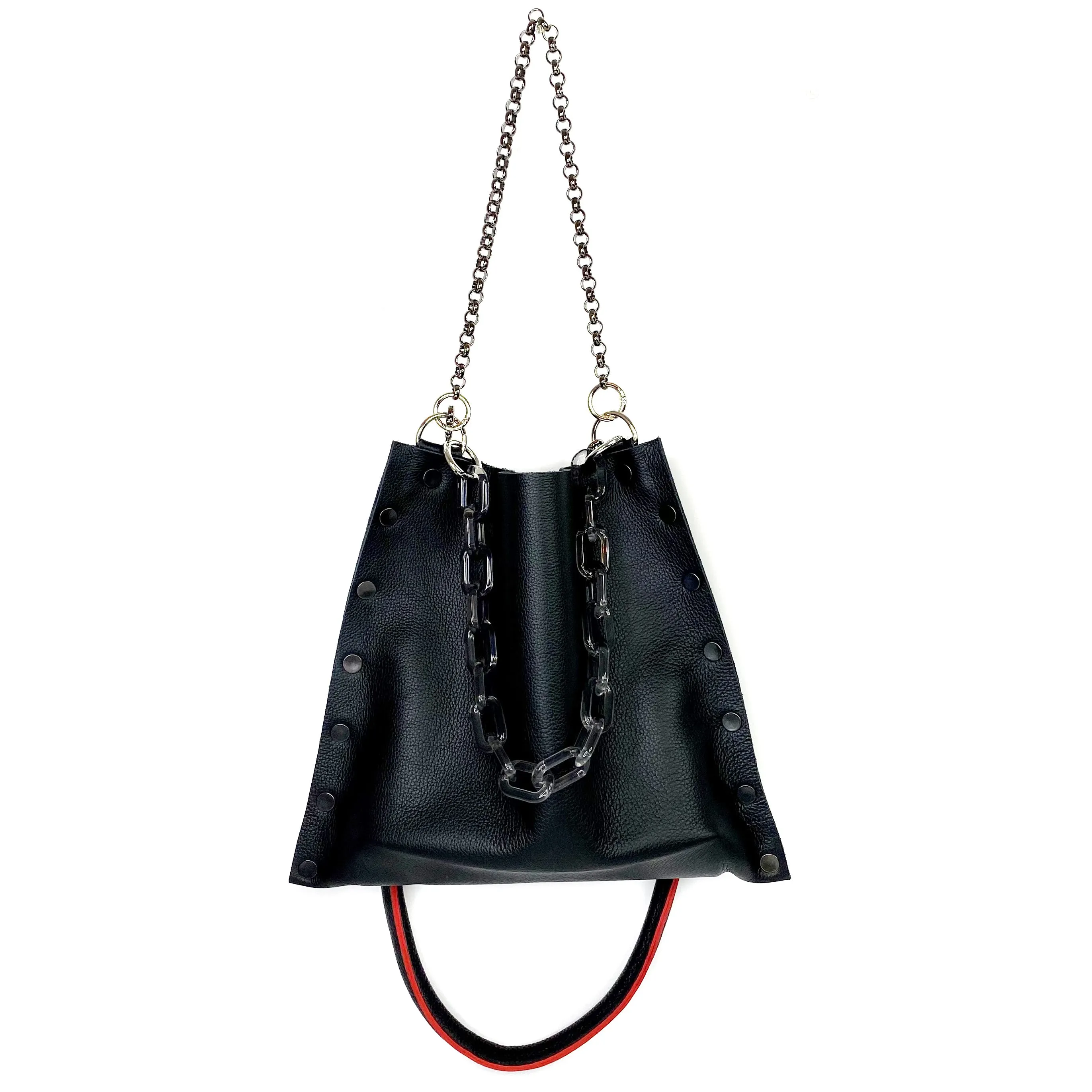 Black Leather "Jenn" Crossbody bag