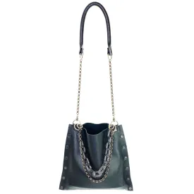 Black Leather "Jenn" Crossbody bag