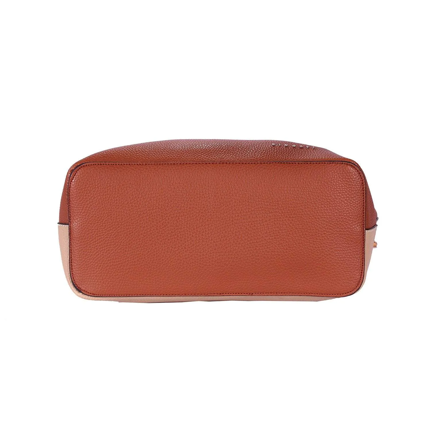 Brown Metal Handle Satchel Bag