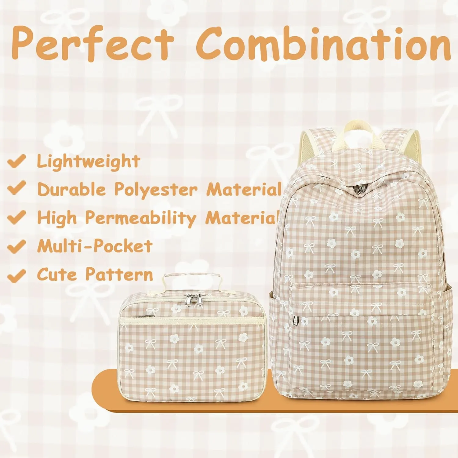 CAMTOP Backpack for Girls Boys Kids School Backpack with Lunch Box Preschool Kindergarten BookBag Set