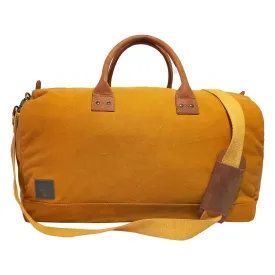 CANVAS & AWL Canvas with Genuine Leather Trim Unisex Travel Duffle Bag, Shoulder Weekender Overnight Bag (Tan)