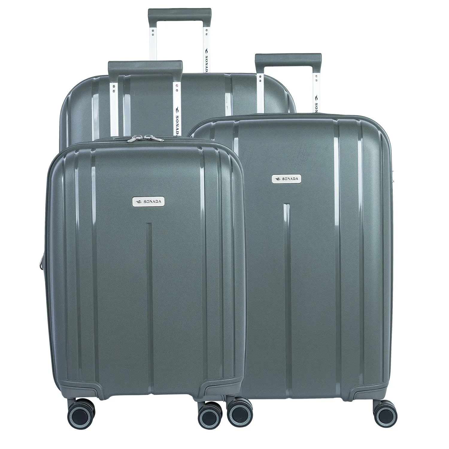 Cape Town Collection Trolley Set of 3   Free Beauty Case, Red