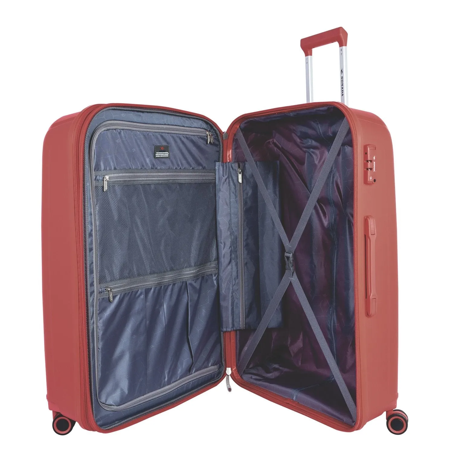 Cape Town Collection Trolley Set of 3   Free Beauty Case, Red