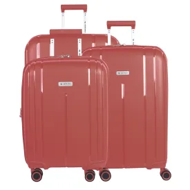 Cape Town Collection Trolley Set of 3   Free Beauty Case, Red