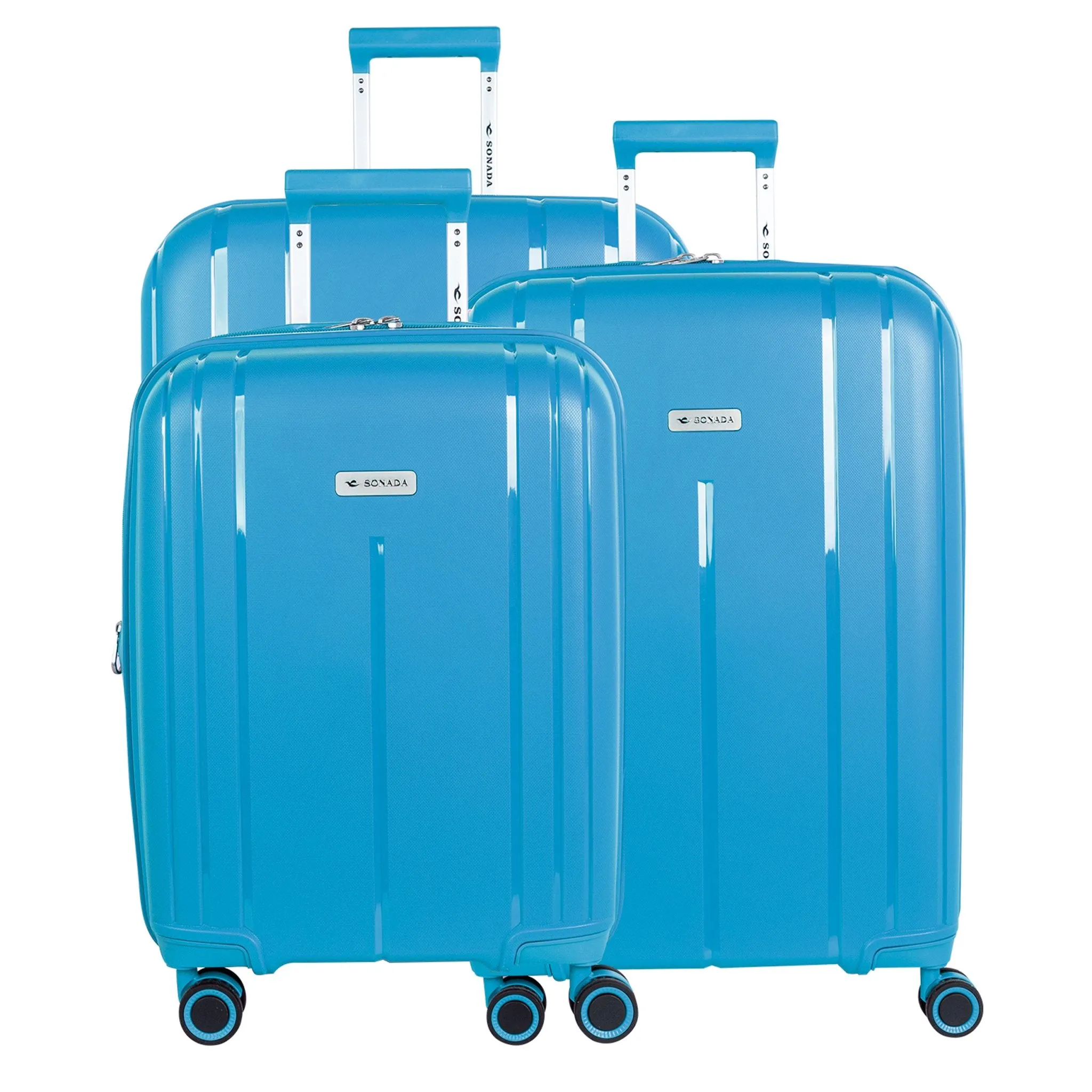 Cape Town Collection Trolley Set of 3   Free Beauty Case, Red