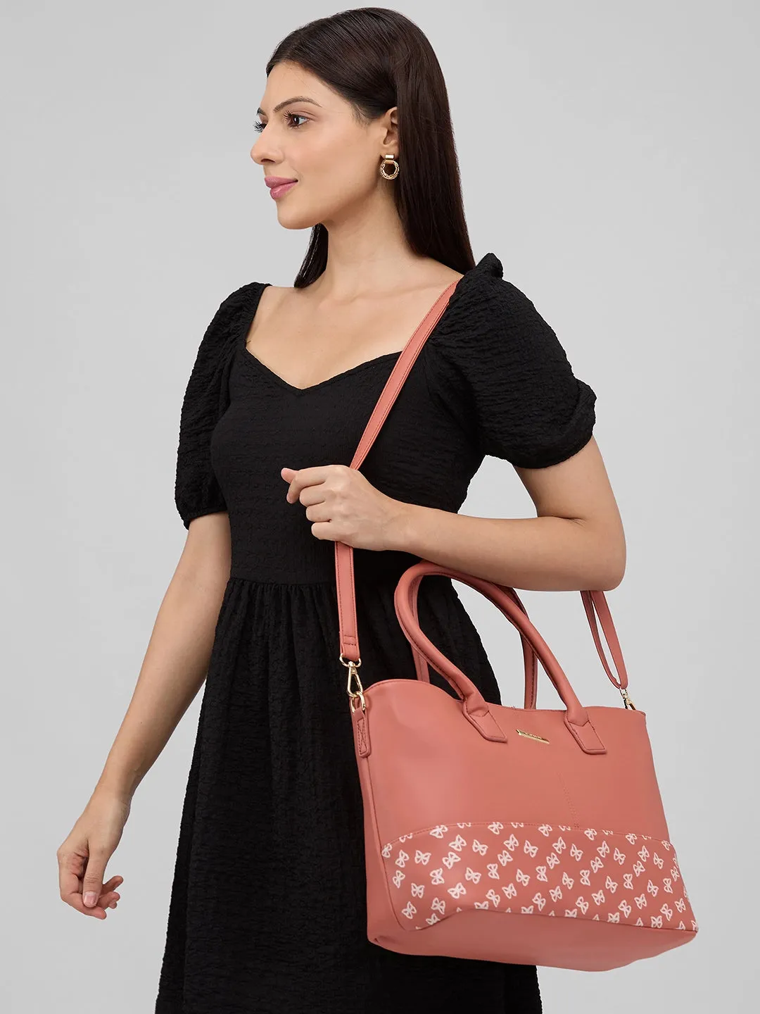 Caprese Milly Satchel Large Mud Peach