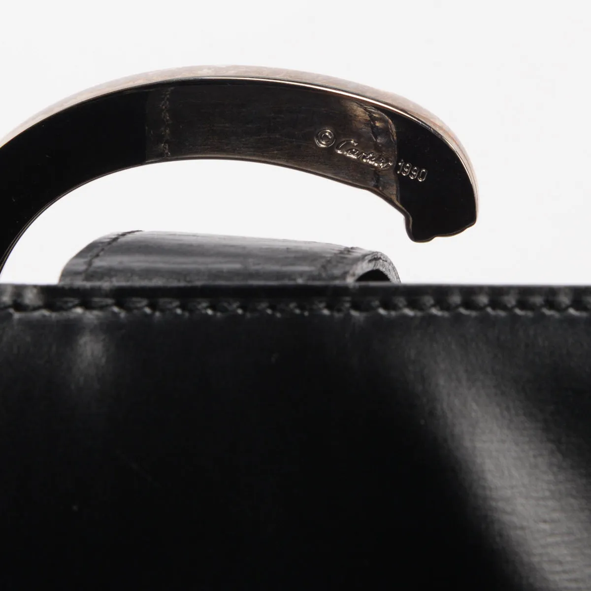 Cartier Black Polished Leather Panthere Bucket Bag