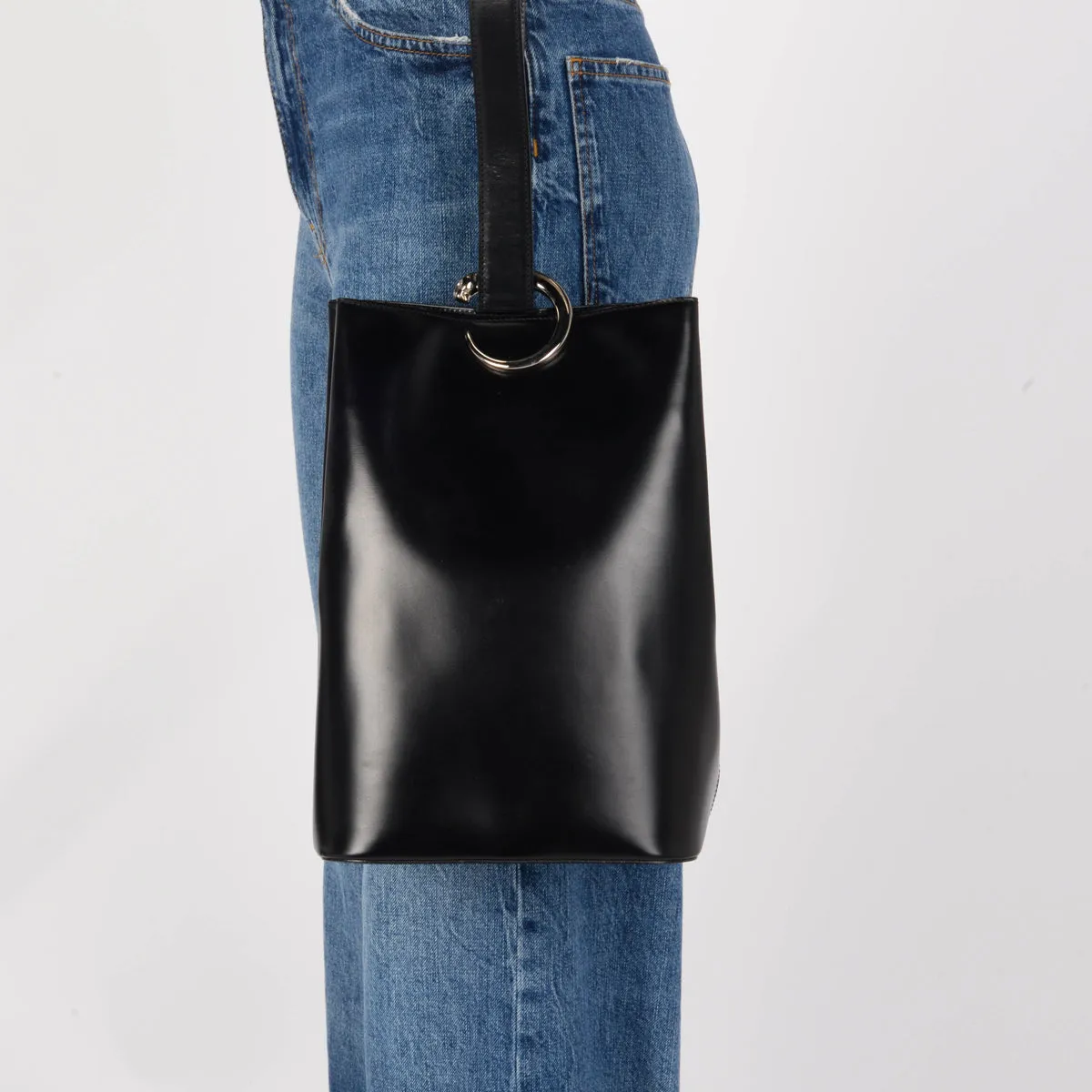Cartier Black Polished Leather Panthere Bucket Bag