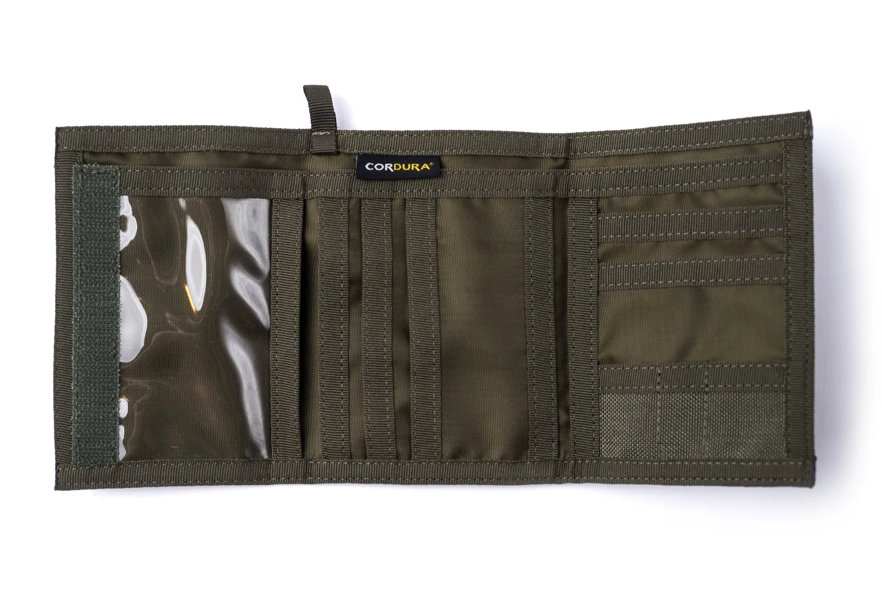 Chameleon Velcro Trifold Mens Wallet-Military Tactical Men Wallets- ID Card Holder - Canvas Thin Front Pocket Travel Wallet-Coin Zipper Pocket-Olive