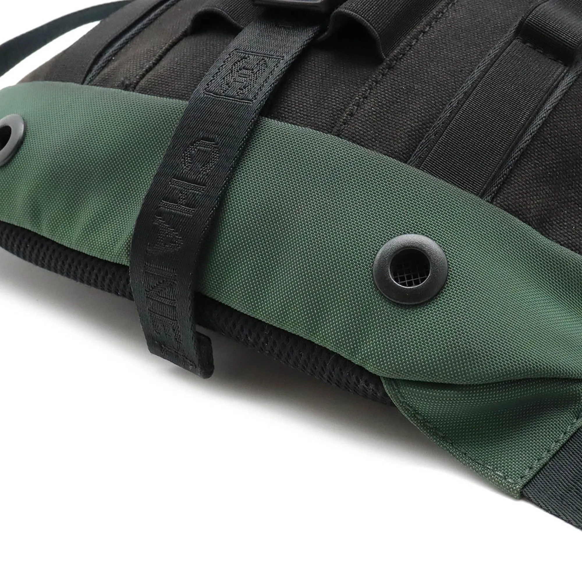 CHANEL Sports Line Coco Mark Backpack Rucksack Nylon Canvas Green Black