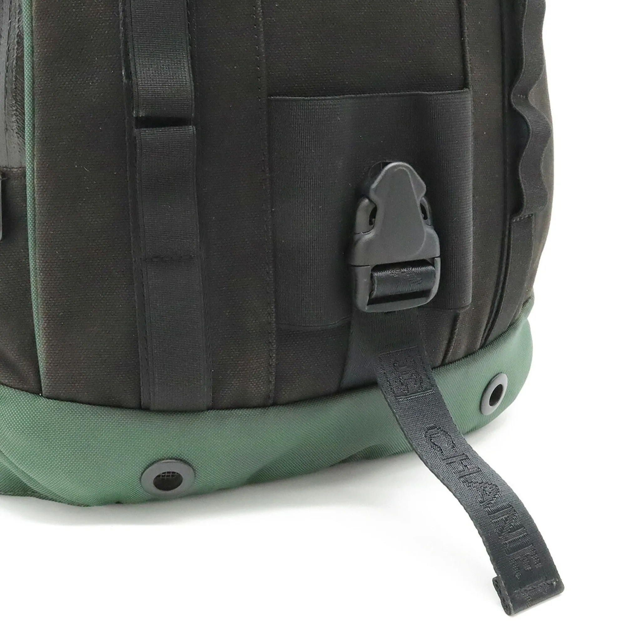 CHANEL Sports Line Coco Mark Backpack Rucksack Nylon Canvas Green Black