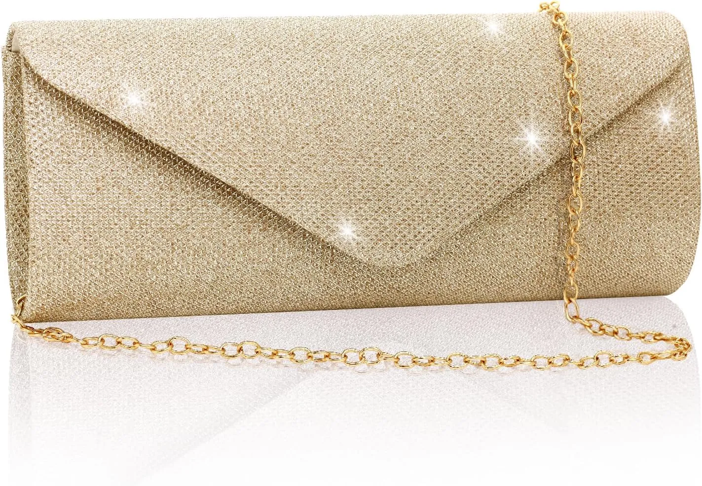 Clutch Purses for Women,Evening Bag Envelope Clutch with Detachable Chain Sparkle Elegance