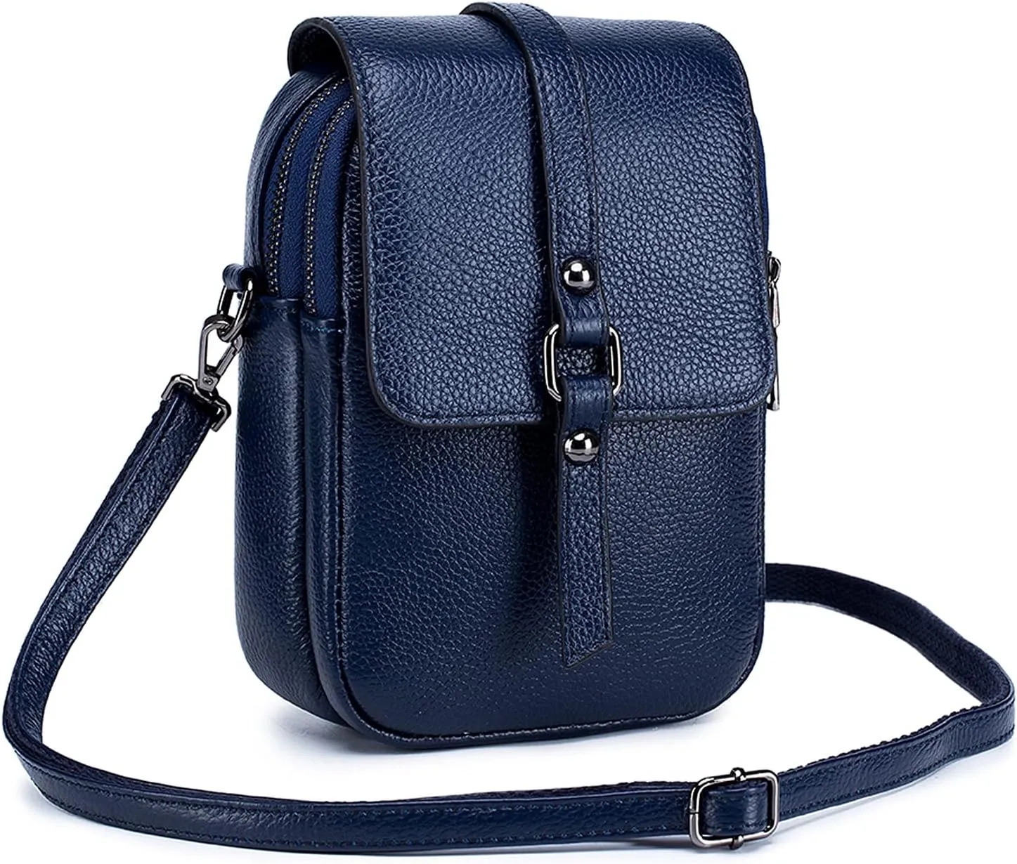 Crossbody Phone Bag Messenger Shoulder Bag Genuine Leather Phone Pouch