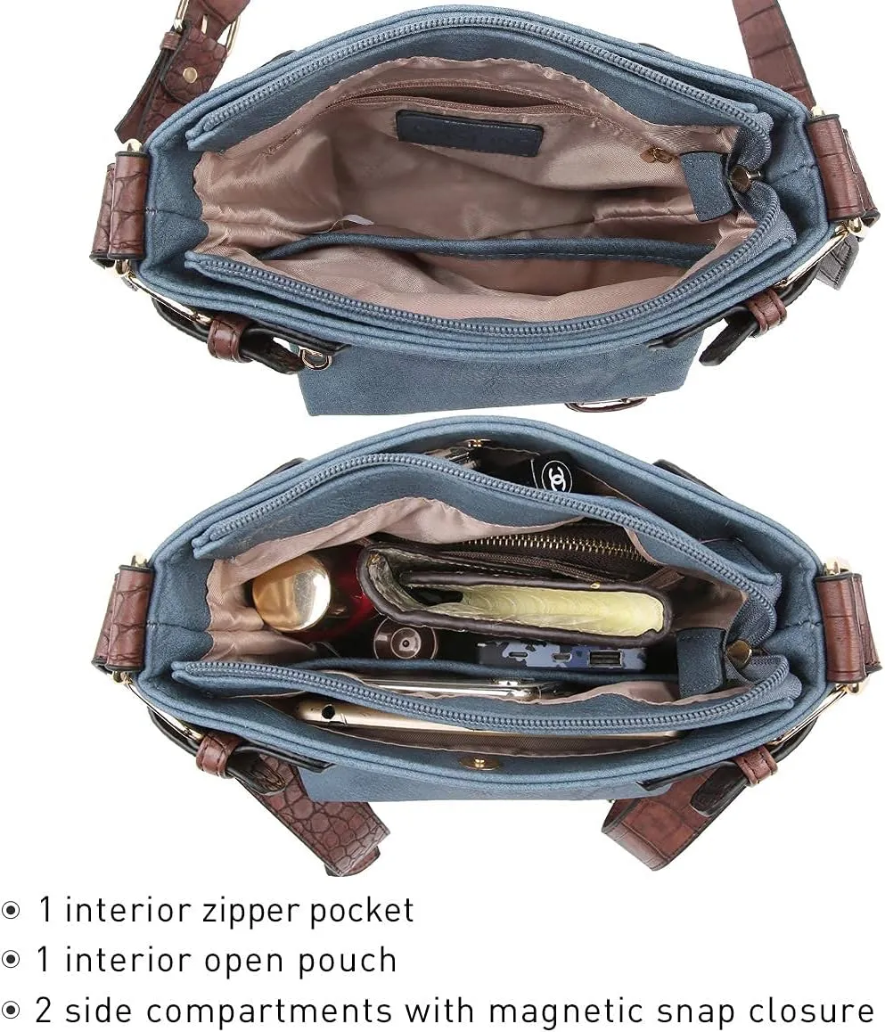 Dasein Women Lightweight Crossbody Bags Soft Vegan Leather Messenger Bag Shoulder Bag Travel Purse