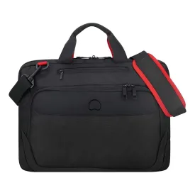 Delsey Parvis Plus 1 Compartment PC Protection Satchel - Black - 00394416000 BLK