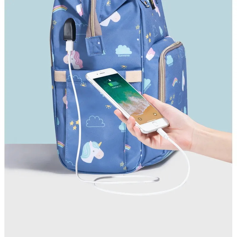 Diaper Travel Kit Diaper Bag - Unicorn Blue