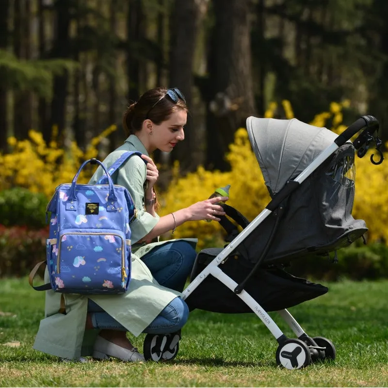 Diaper Travel Kit Diaper Bag - Unicorn Blue