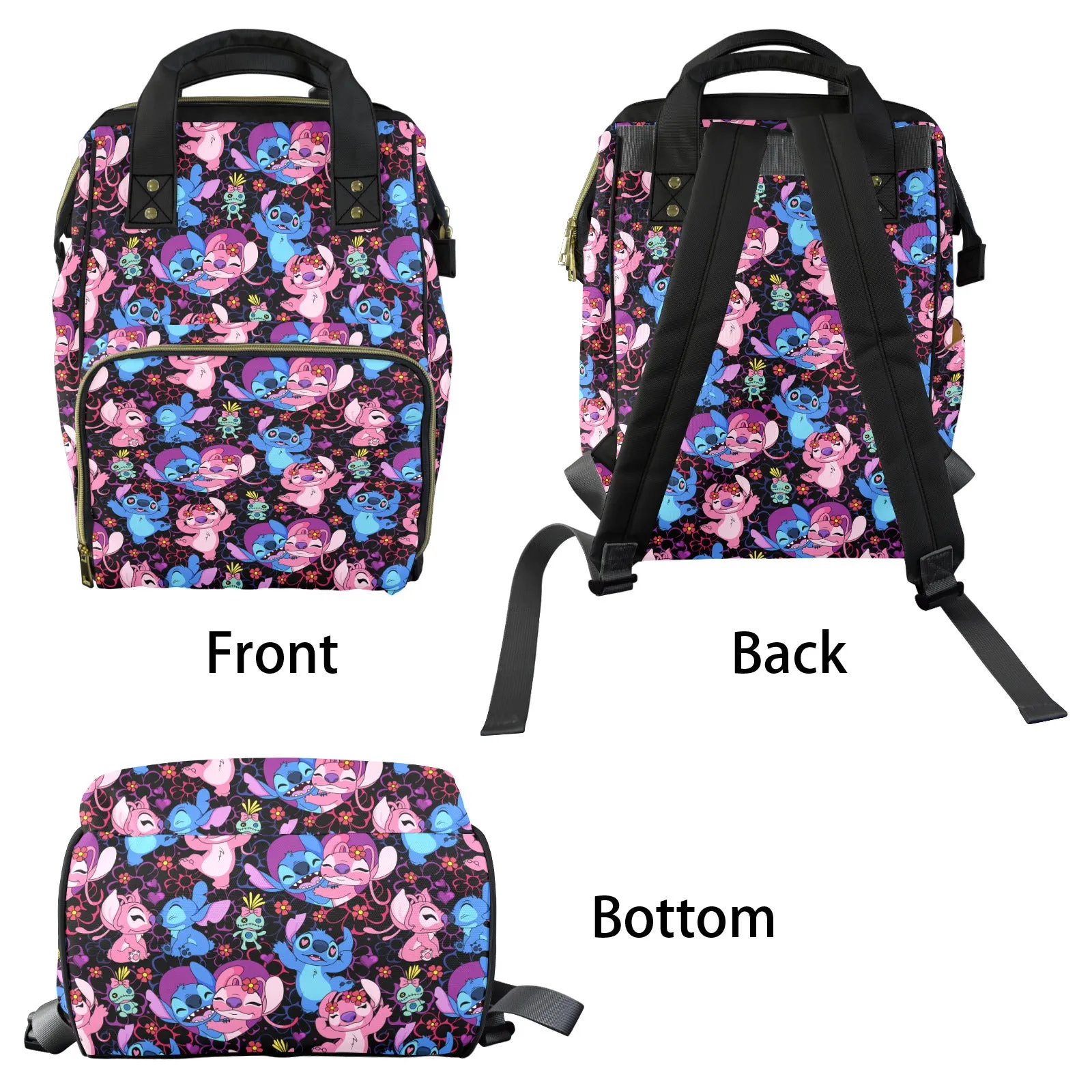 Disney Lilo And Stitch Angel Besties Multi-Function Diaper Bag