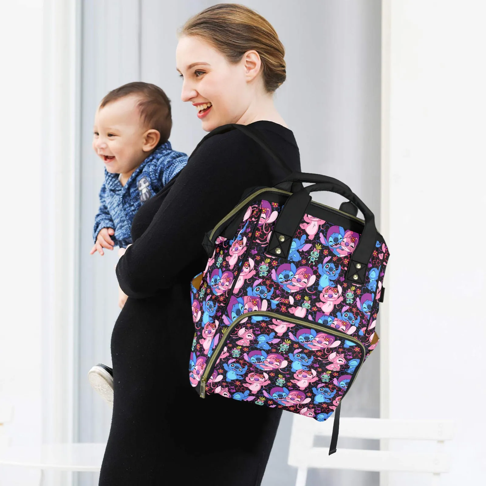 Disney Lilo And Stitch Angel Besties Multi-Function Diaper Bag