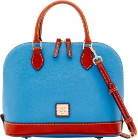 Dooney & Bourke Women's Zip Zip Satchel in Pebble Grain Leather, Large Handbag with Adjustable & Detachable Shoulder Strap