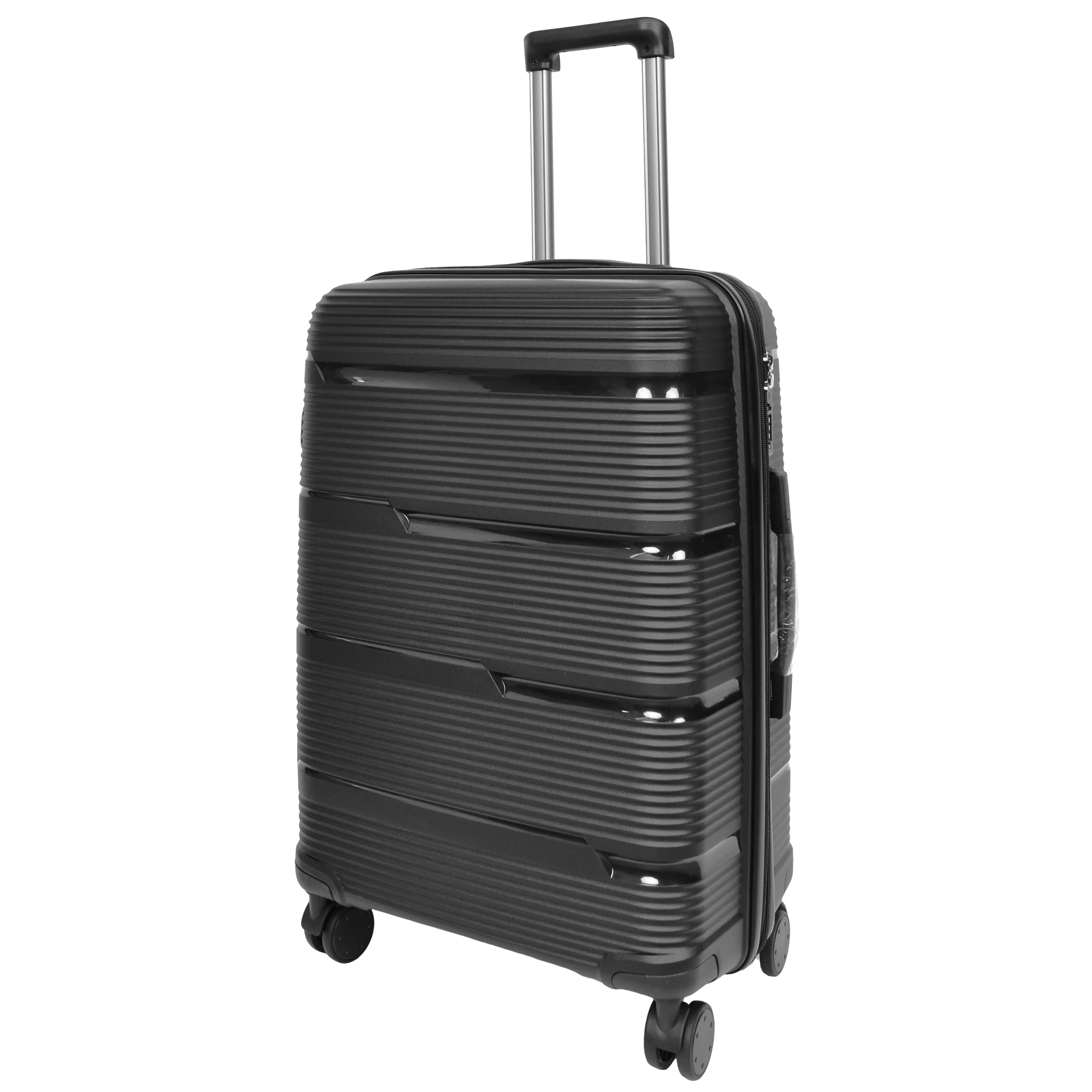 DR690 Four Wheel Expandable Suitcase Hard Shell Luggage Black