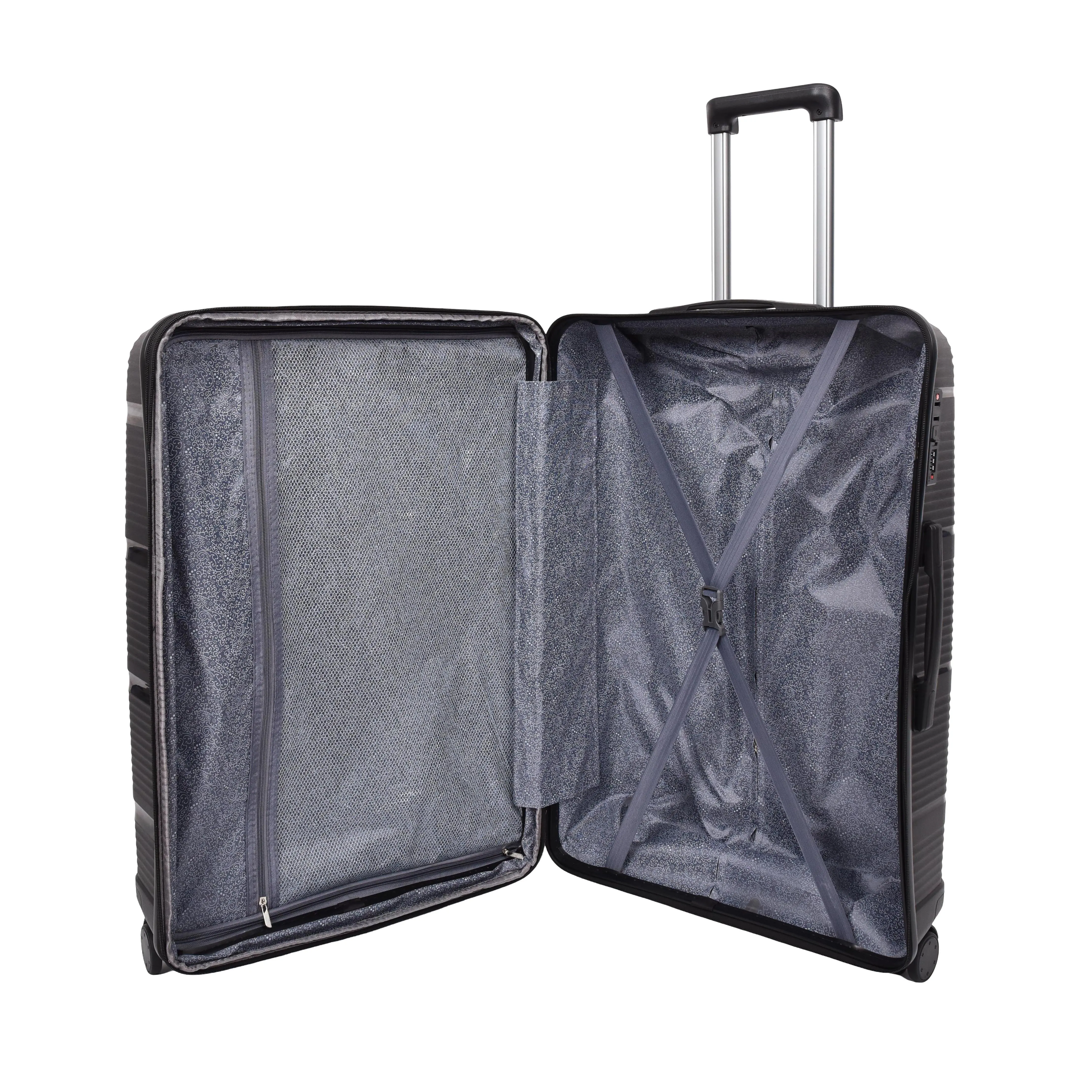 DR690 Four Wheel Expandable Suitcase Hard Shell Luggage Black