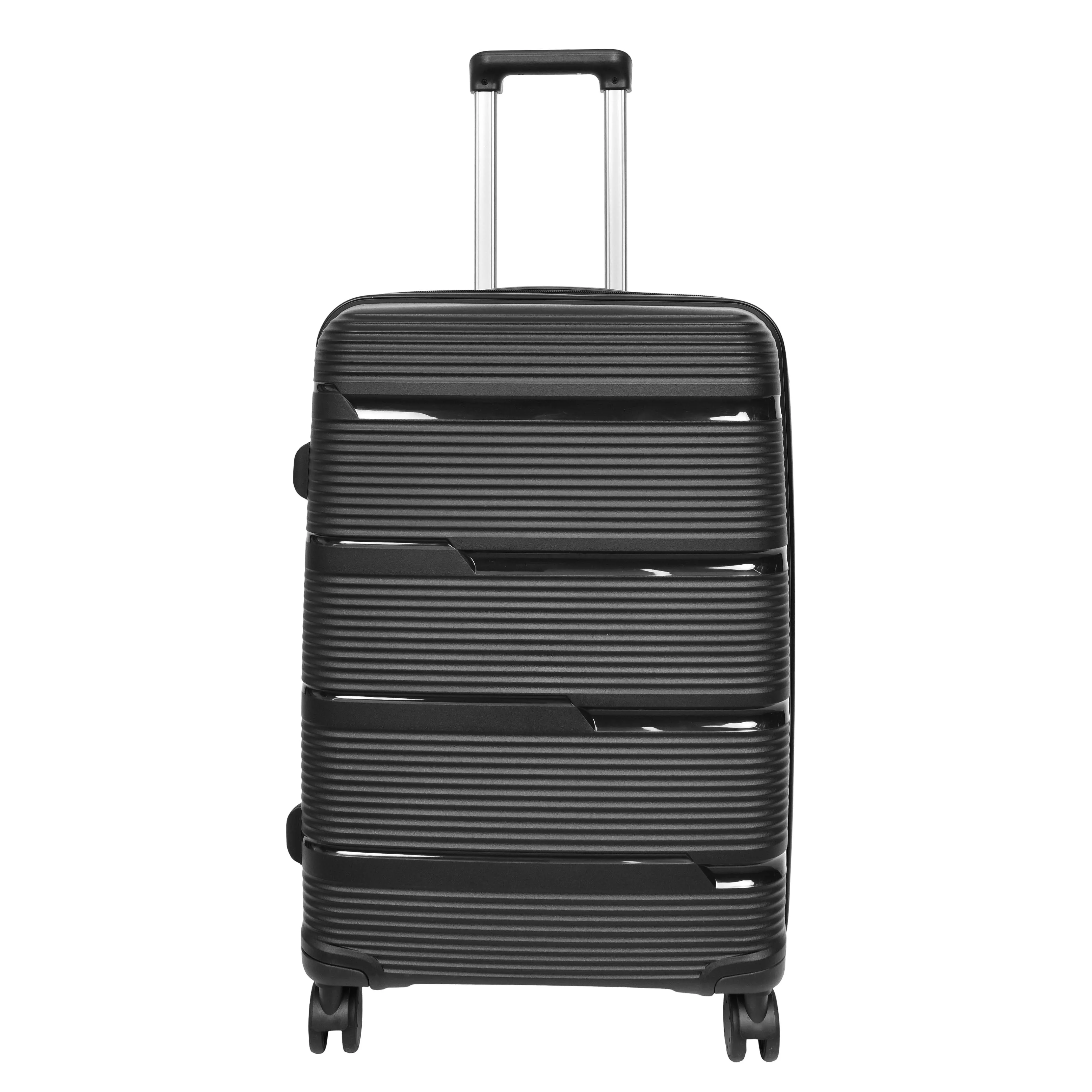 DR690 Four Wheel Expandable Suitcase Hard Shell Luggage Black