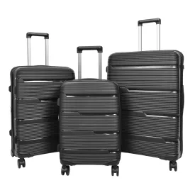 DR690 Four Wheel Expandable Suitcase Hard Shell Luggage Black
