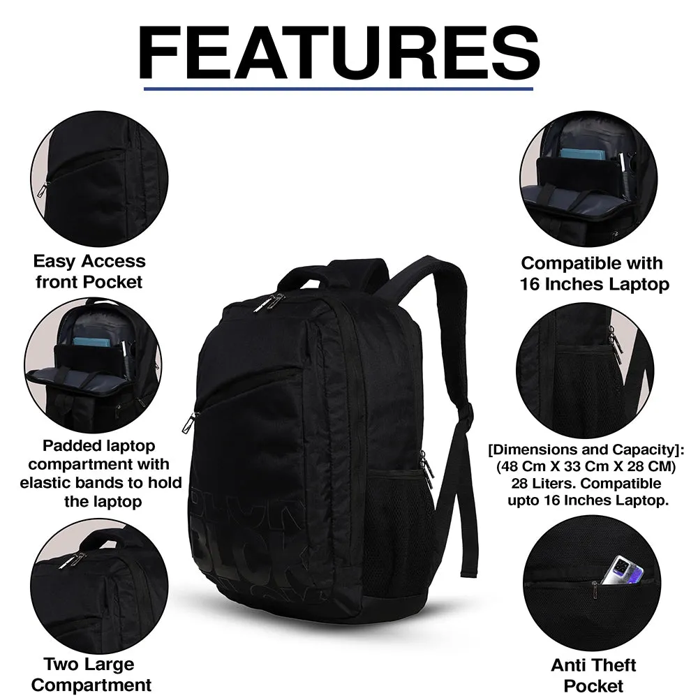 Elegant BLCK01 Square Laptop Backpack & Bags - Black