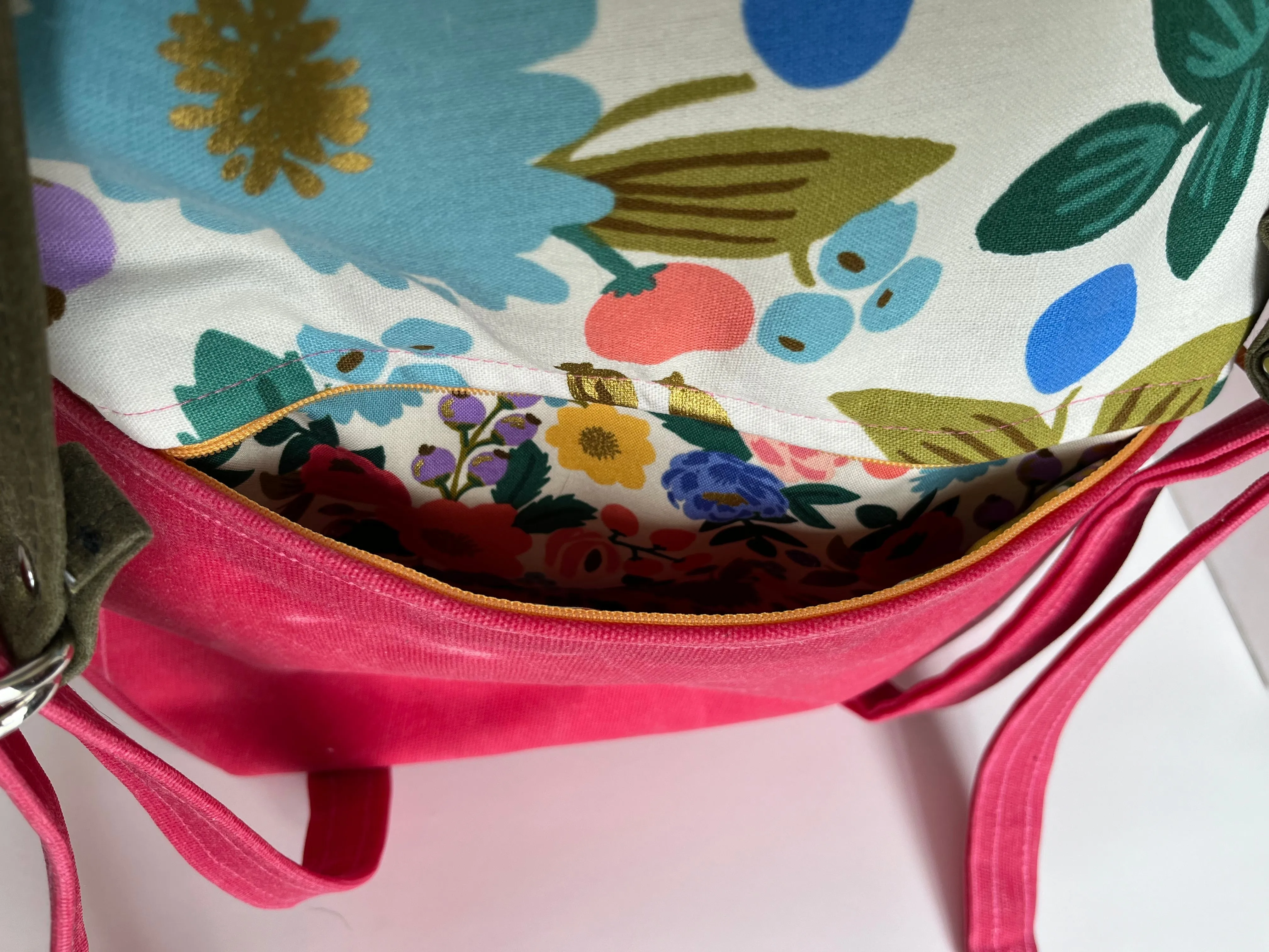 Floral Canvas and Waxed Canvas Rucksack made with Rifle Paper Co