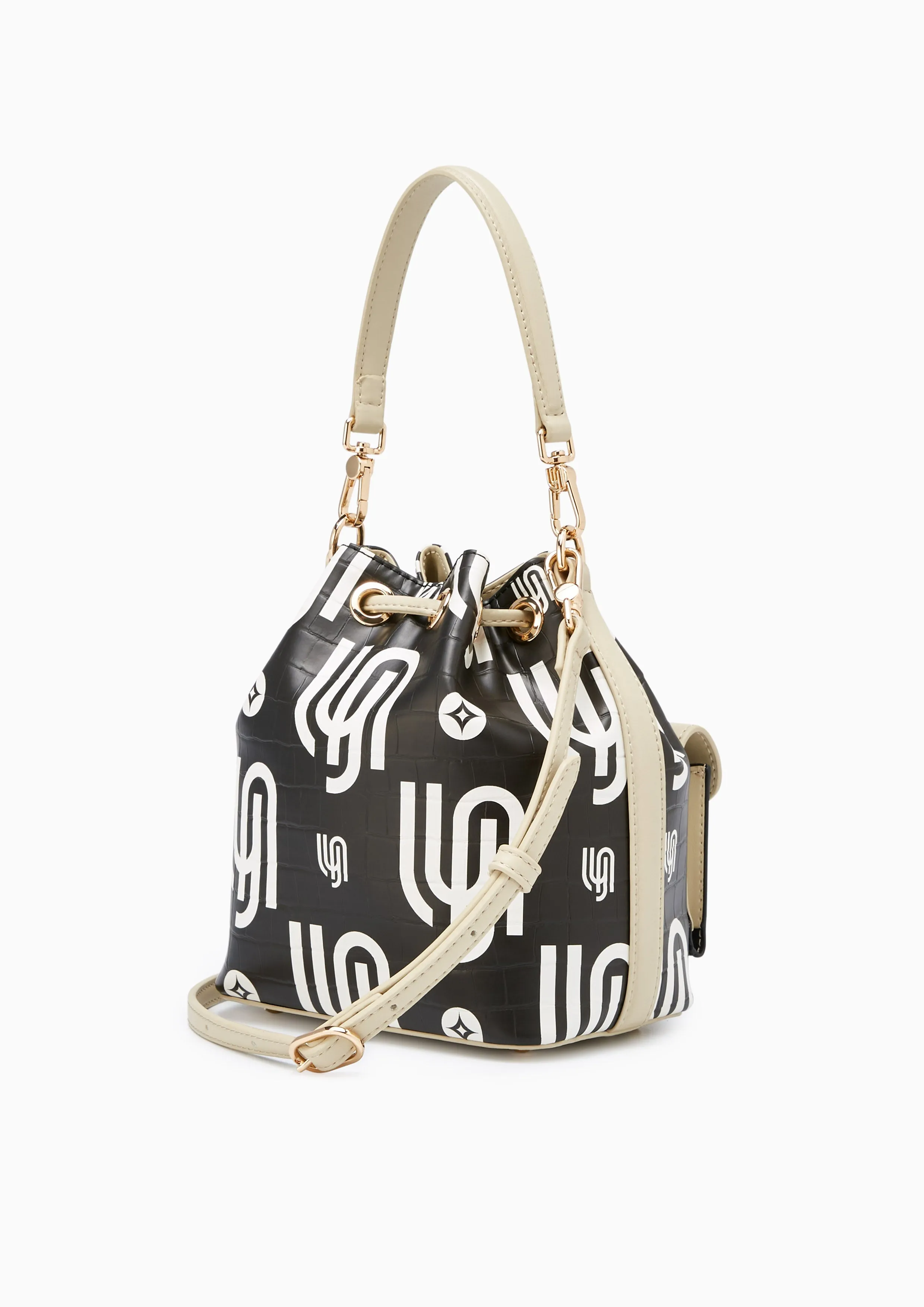 Fray Infnite Bucket Bag Printed Black