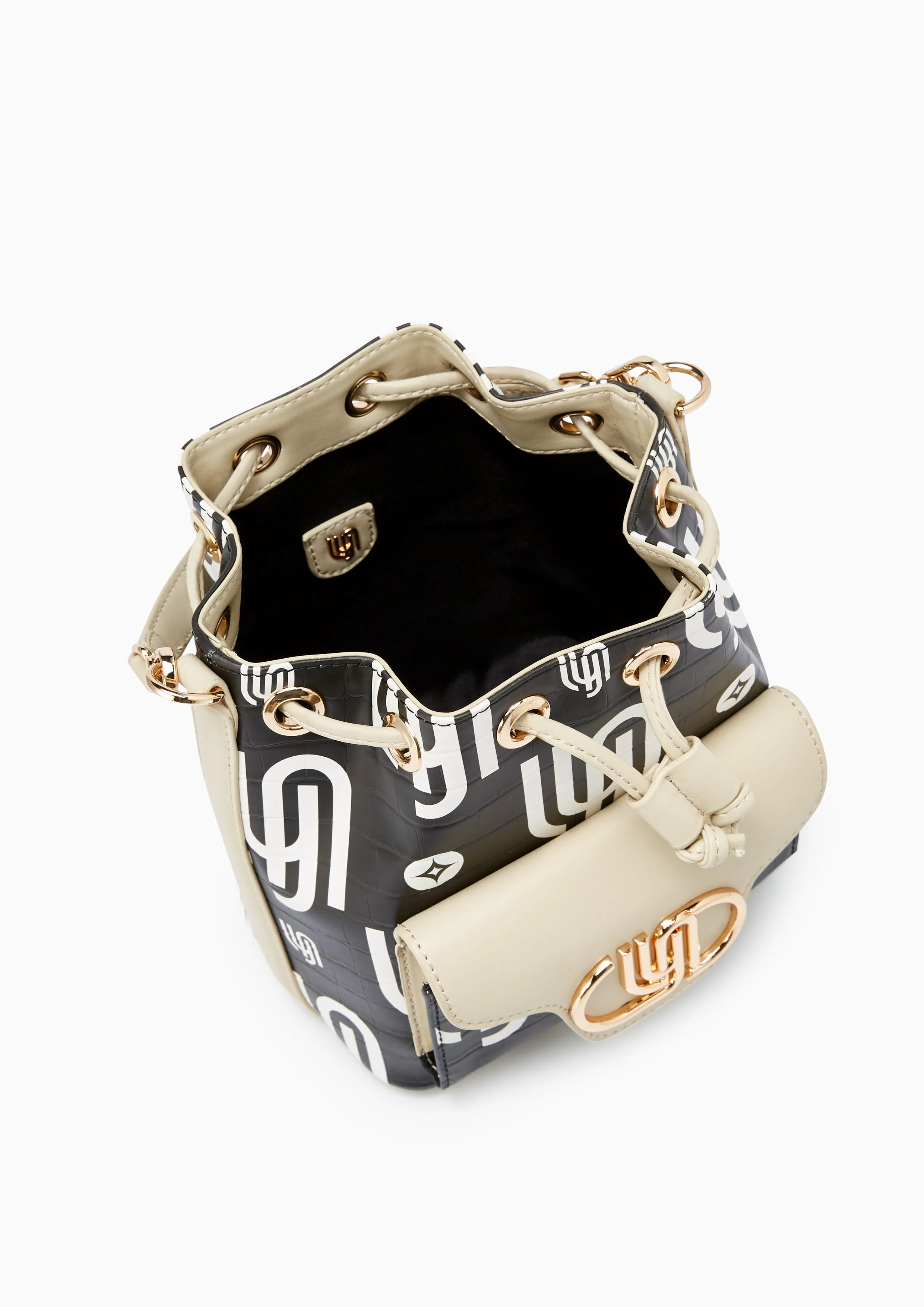 Fray Infnite Bucket Bag Printed Black