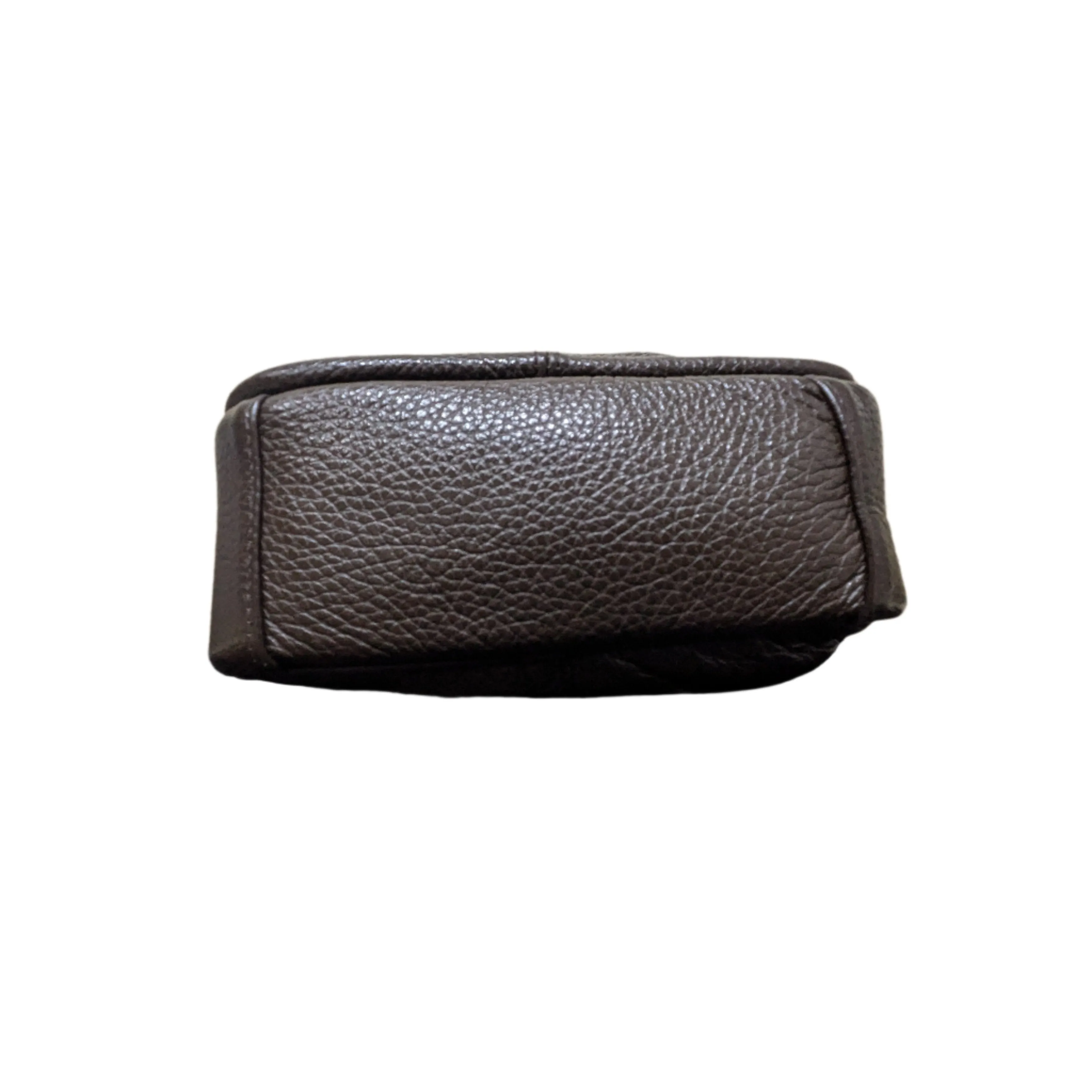 Genuine Leather Brown Compact Messenger Crossbody Bag