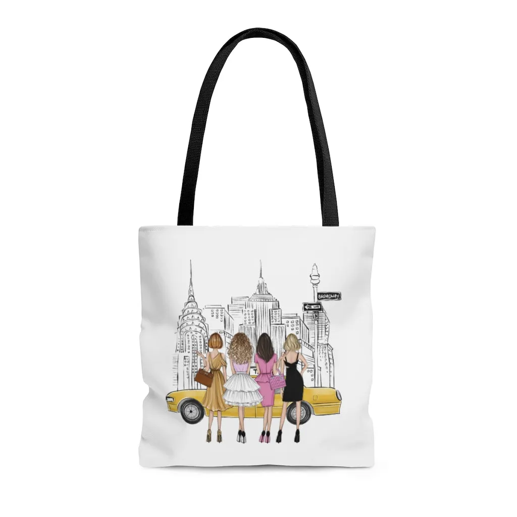 Girls in New York fashionista tote bag