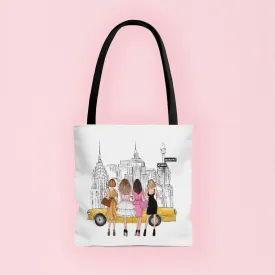 Girls in New York fashionista tote bag
