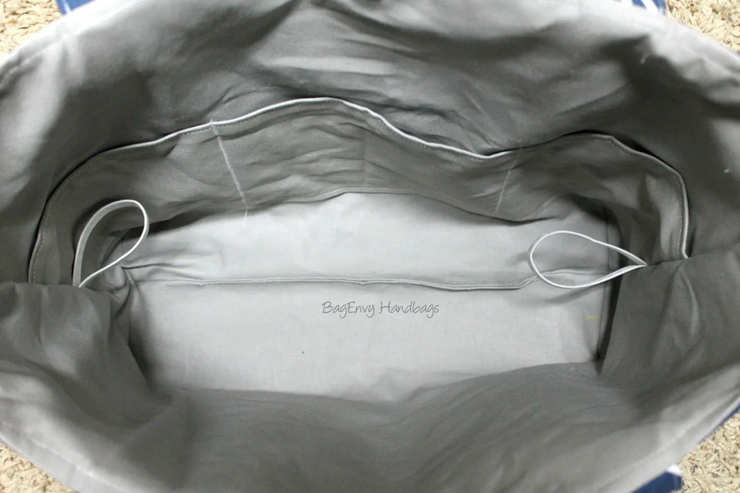 Grey Arrows with Vegan Leather -Tote Bag /  Diaper Bag - Medium / Large Bag