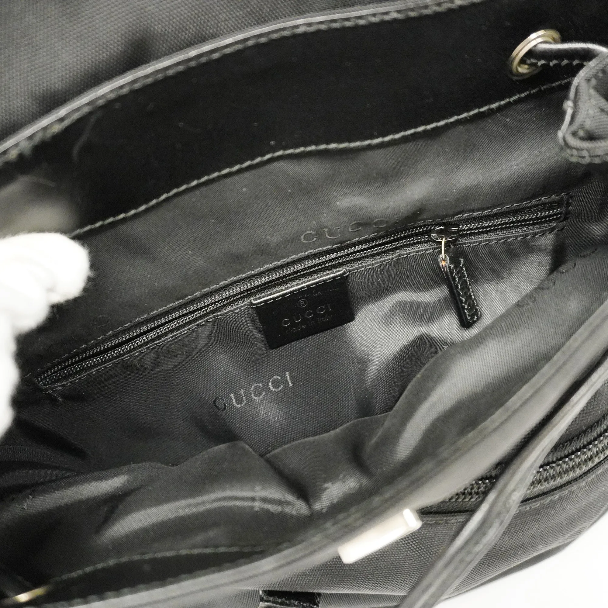 Gucci  Rucksack 003 0242 Women's Nylon Canvas Backpack Black