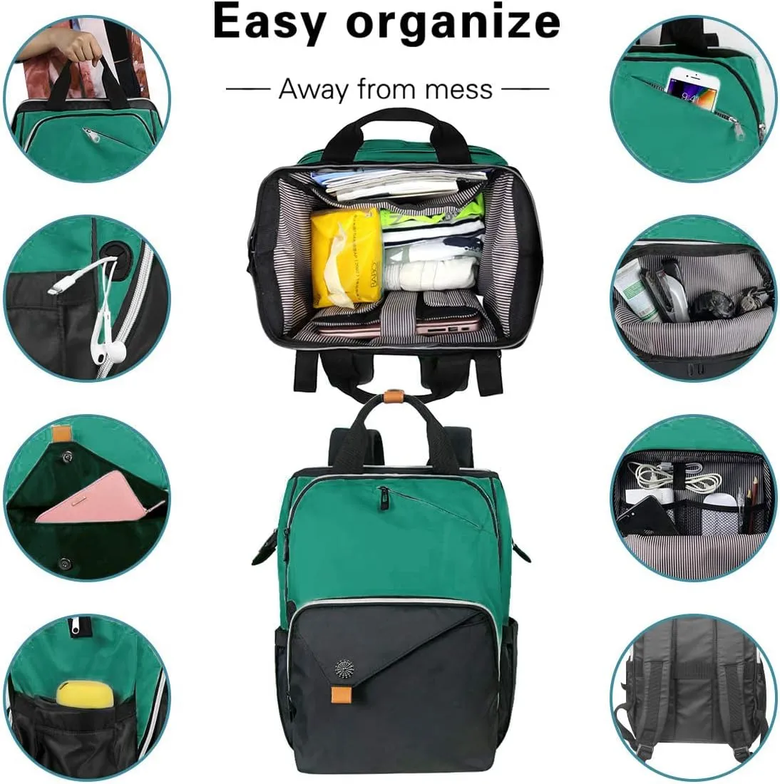 Hap Tim Womens Laptop Backpack, Travel Backpack for Women, Work bag, Nurse bag, Carry on Backpack, Nurses Week Gifts for Women7651-MB