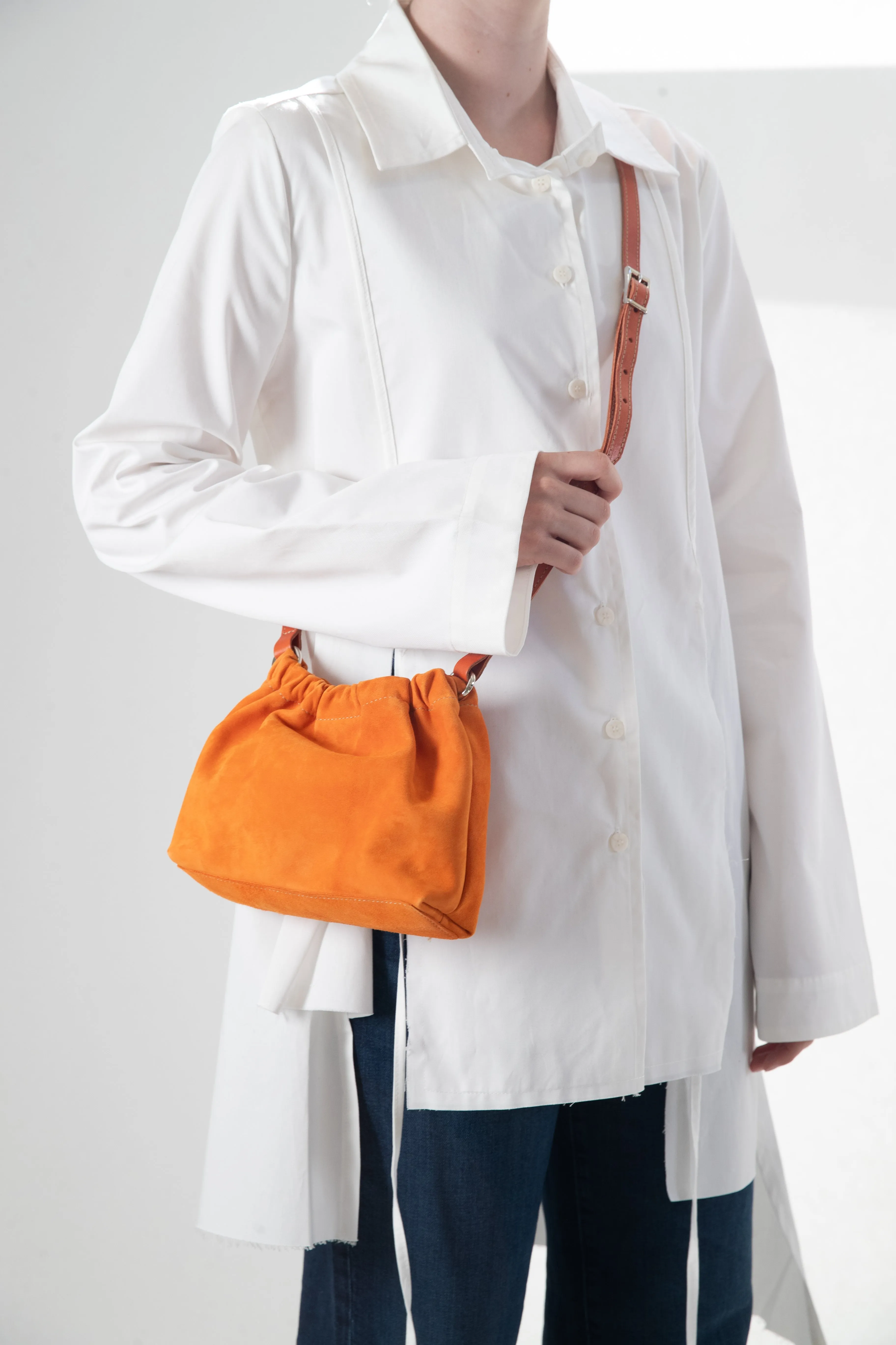 Harpers Emporium Gathered Bag Short in Tangerine