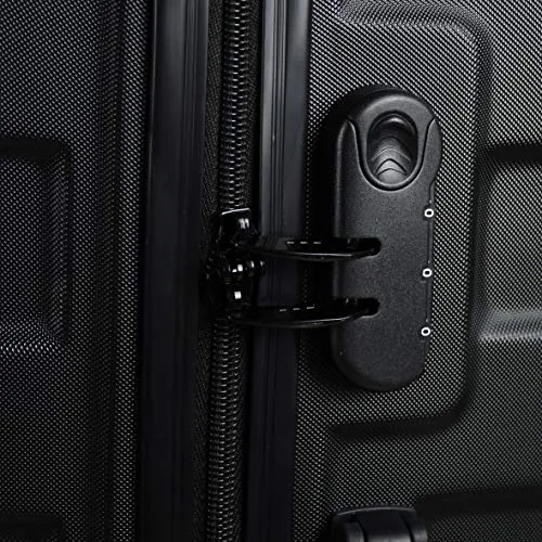 Hipack Prime Suitcases Hardside Luggage with Spinner Wheels, Black, 3-Piece Set (20/24/28)