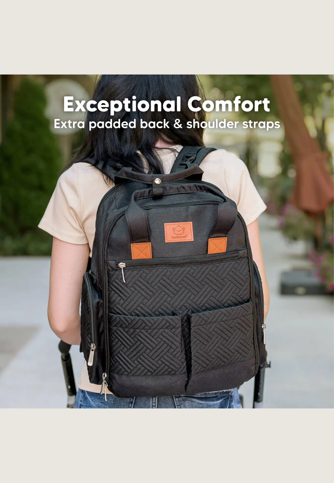 KeaBabies Bree Diaper Bag Backpack with Changing Pad