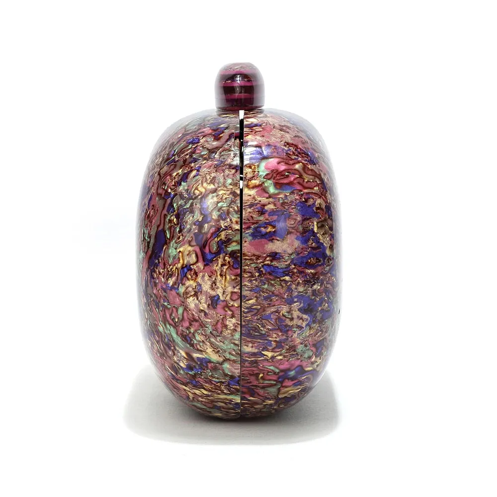 Kiju Purple Gemstone Resin Evening Clutch Bag