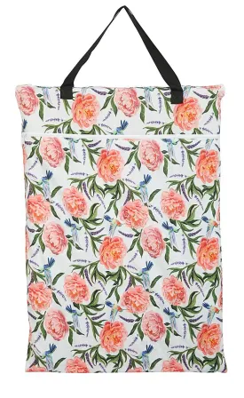 Large Hanging Wet/Dry Cloth Diaper Pail Bag for Reusable Diapers or Laundry (Humming Bird)